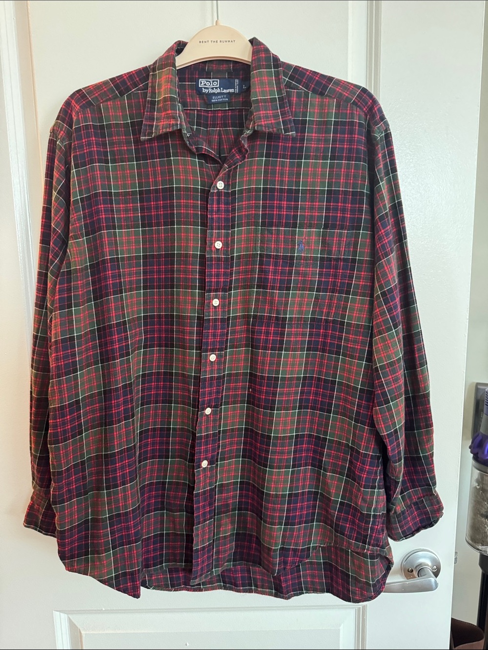 Vintage 90s Polo Ralph Lauren Elliott Tartan Plaid Flannel Shirt L